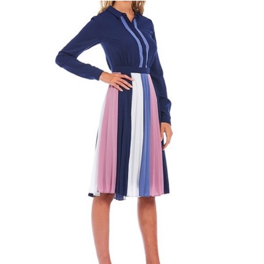Adelyn Rae Pleated Colorblock Dress